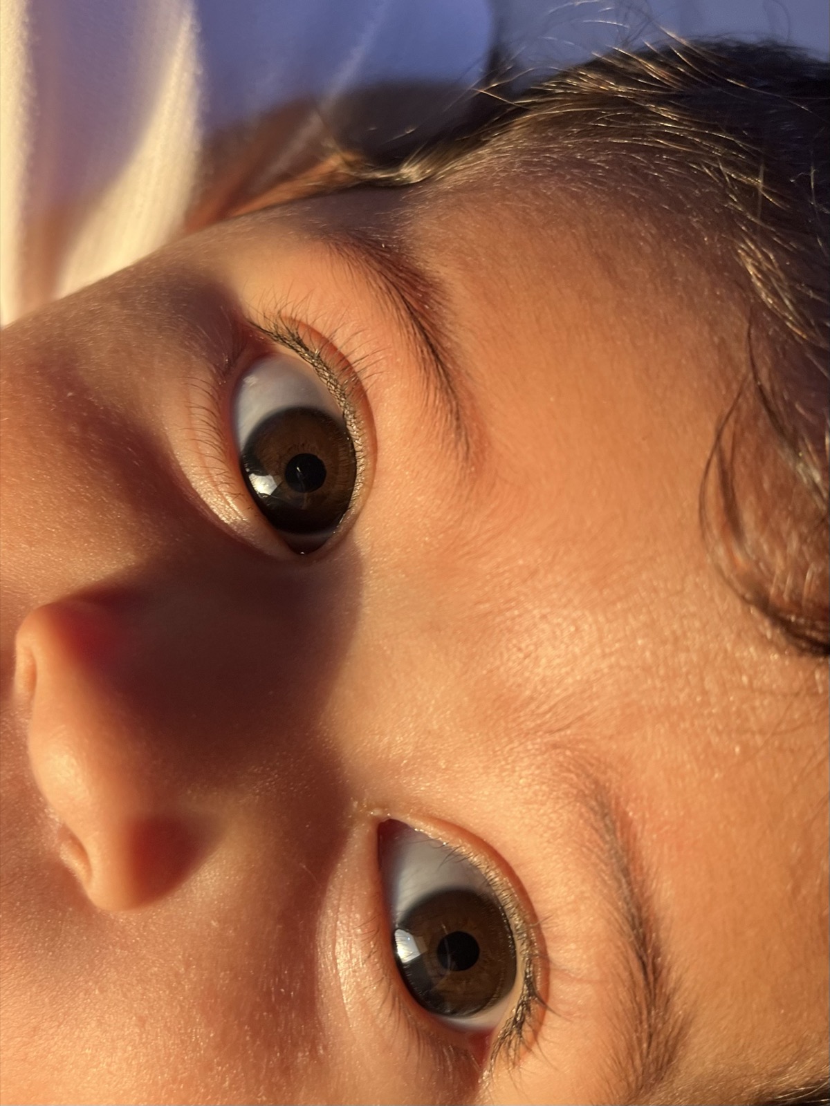 Close-up of the artist's eyes